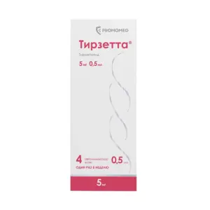 Тирзетта — тирзепатид (4 шт. шприц в автоинжекторе, раствор для подкожного введения)